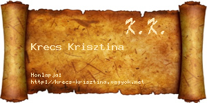 Krecs Krisztina névjegykártya
